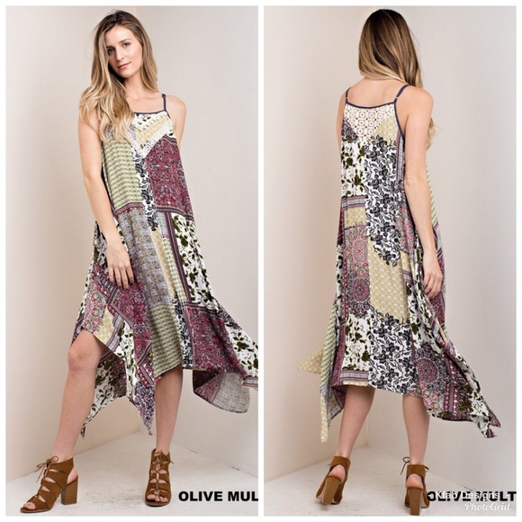 🥰LAST 1! Lace Inset Boho Handkerchief Dress ! - Picture 5 of 6